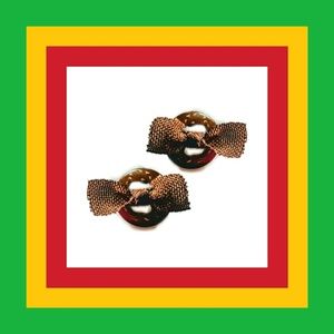 COCONUT SHELL EARRINGS (BOW BUTTONS)